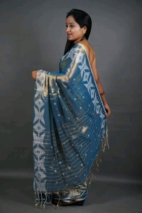 Woven Boder & Buta Work Tissue Cotton Saree