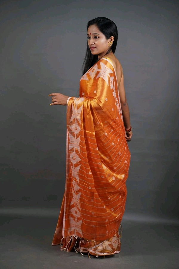 Woven Boder & Buta Work Tissue Cotton Saree