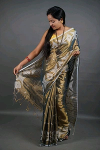 Woven Boder & Buta Work Tissue Cotton Saree