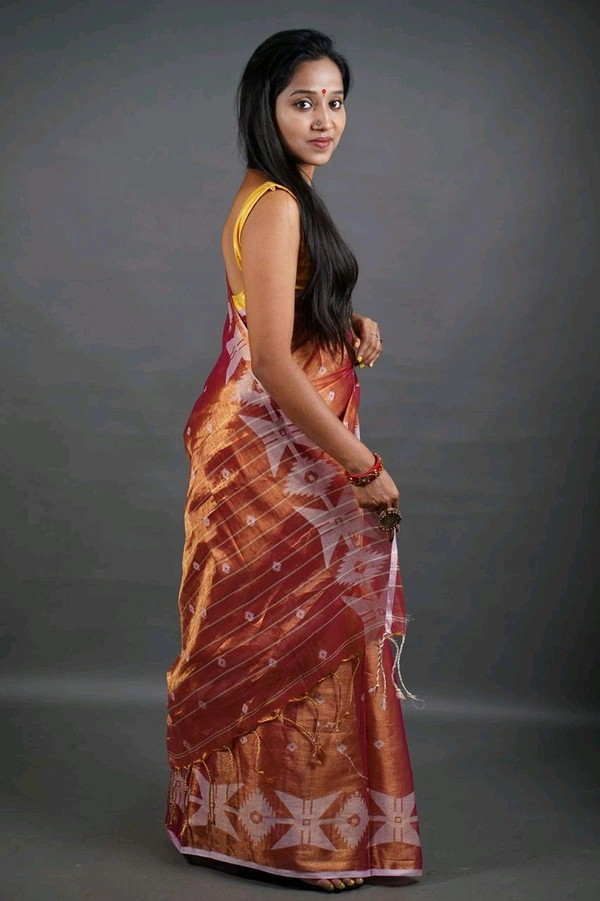 Woven Boder & Buta Work Tissue Cotton Saree