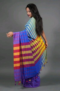 Khadi Cotton Multi Stripe Saree