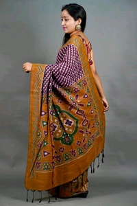 Slab Khadi Sambalpuri Print Saree