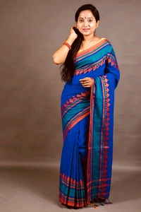 Woven Pan Pata Motive Cotton Saree 