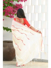 Khadi Cotton Handwoven Saree - Cream