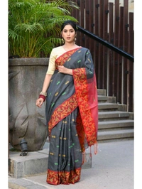 Handloom Cotton Silk Jamdani Work Saree 