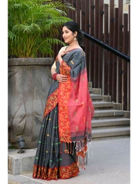 Handloom Cotton Silk Jamdani Work Saree 