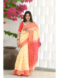 Handloom Cotton Silk Jamdani Work Saree 