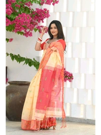 Handloom Cotton Silk Jamdani Work Saree 