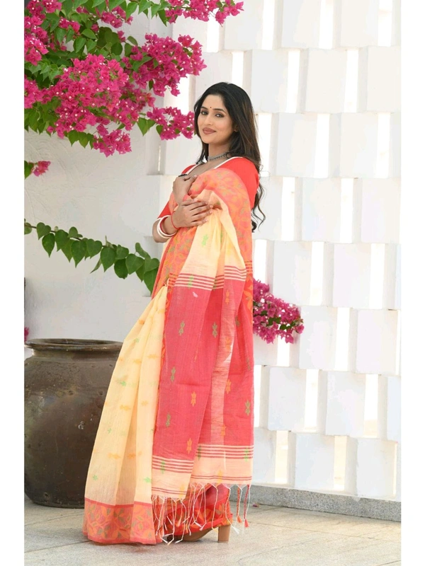 Handloom Cotton Silk Jamdani Work Saree 