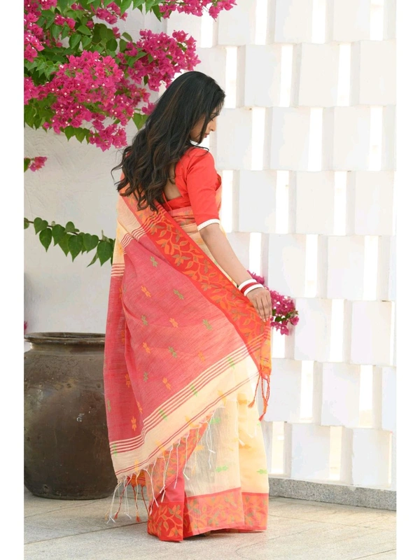 Handloom Cotton Silk Jamdani Work Saree 