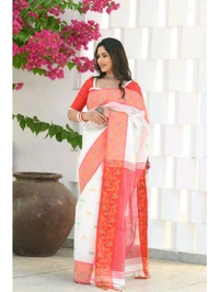 Handloom Cotton Silk Jamdani Work Saree 