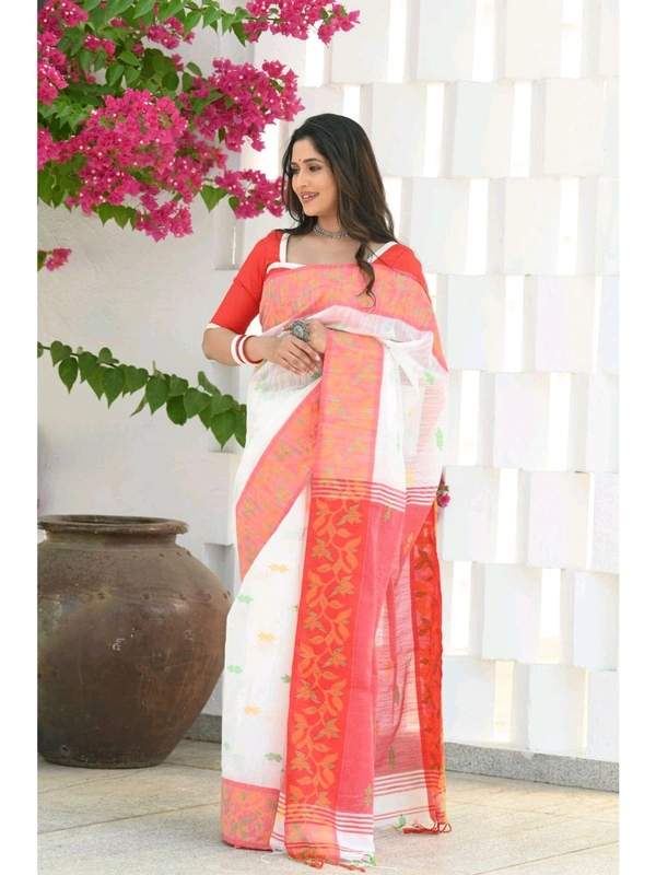 Handloom Cotton Silk Jamdani Work Saree 