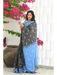 Handloom Cotton Silk Jamdani Work Saree 