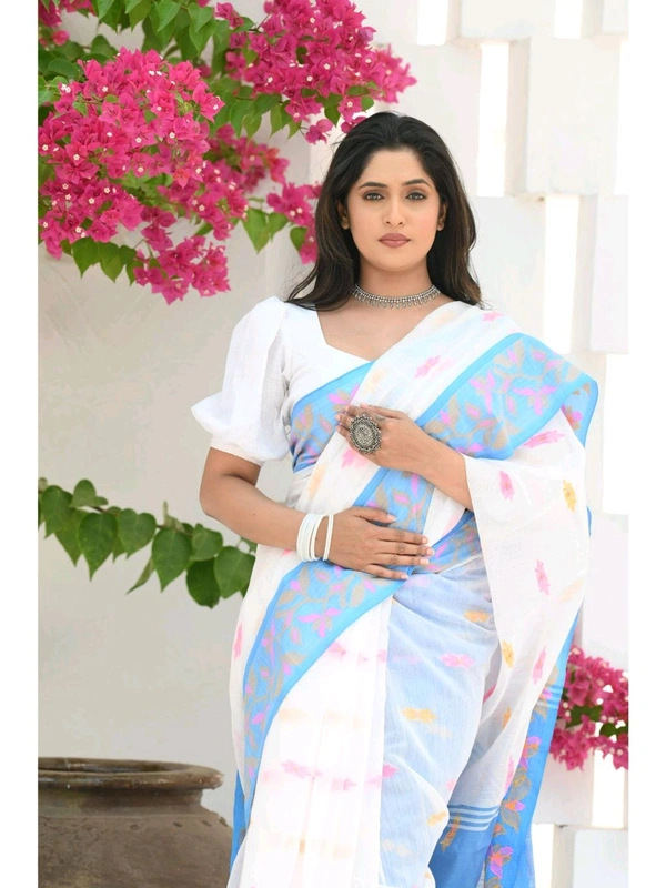 Handloom Cotton Silk Jamdani Work Saree 