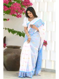 Handloom Cotton Silk Jamdani Work Saree 