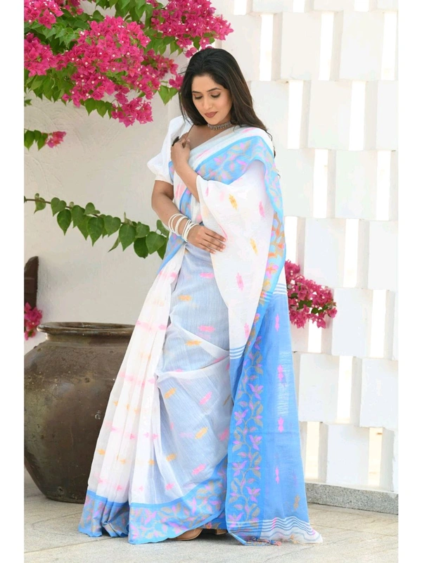 Handloom Cotton Silk Jamdani Work Saree 