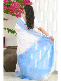 Handloom Cotton Silk Jamdani Work Saree 