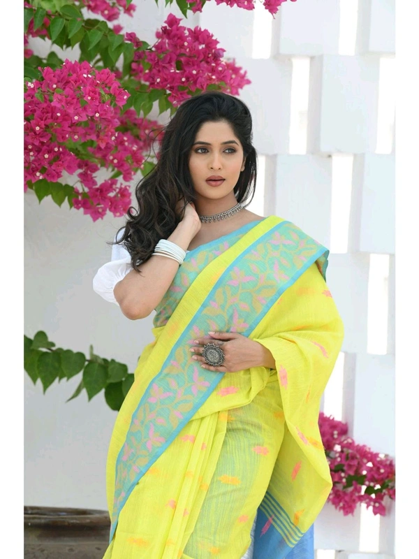 Handloom Cotton Silk Jamdani Work Saree 
