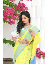 Handloom Cotton Silk Jamdani Work Saree 