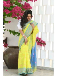 Handloom Cotton Silk Jamdani Work Saree 