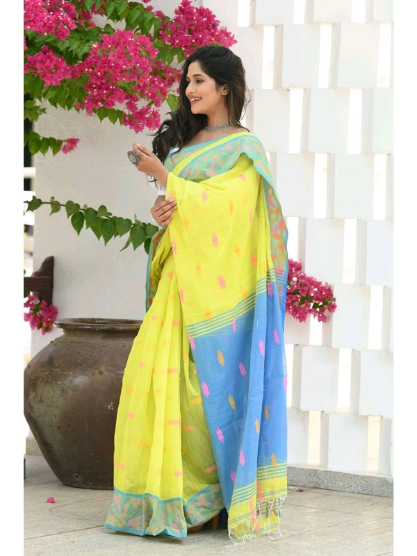 Handloom Cotton Silk Jamdani Work Saree 