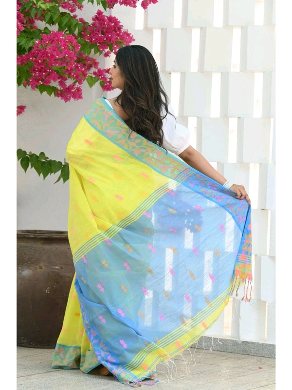 Handloom Cotton Silk Jamdani Work Saree 