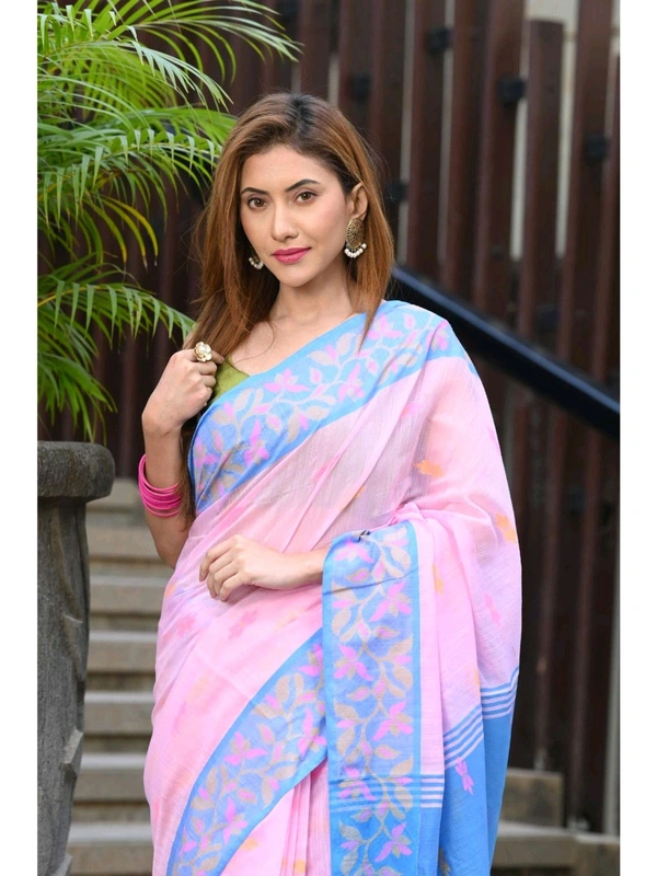 Handloom Cotton Silk Jamdani Work Saree 