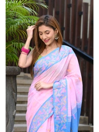Handloom Cotton Silk Jamdani Work Saree 