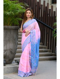 Handloom Cotton Silk Jamdani Work Saree 