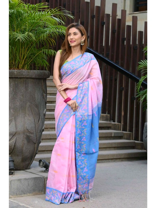 Handloom Cotton Silk Jamdani Work Saree 