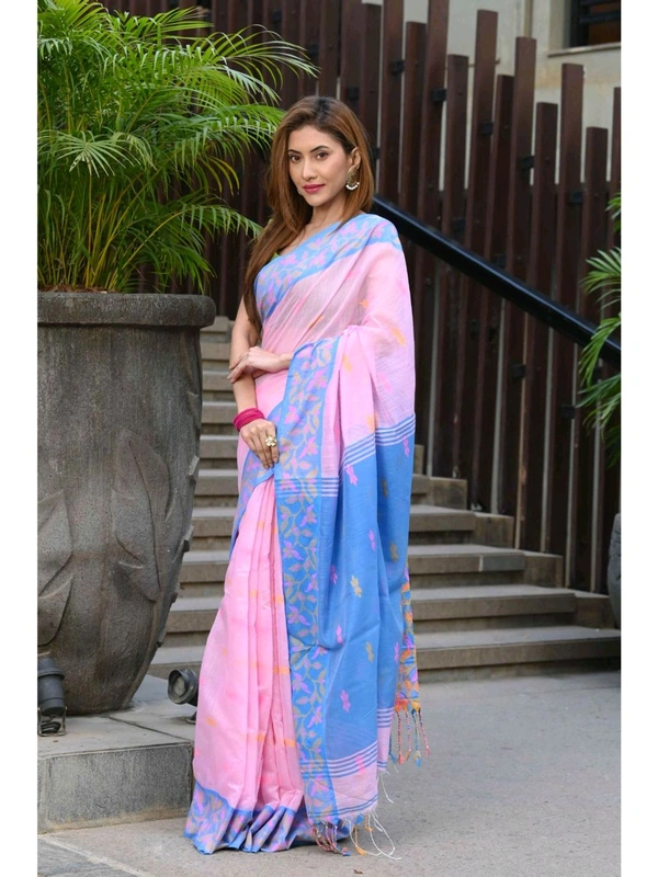 Handloom Cotton Silk Jamdani Work Saree 
