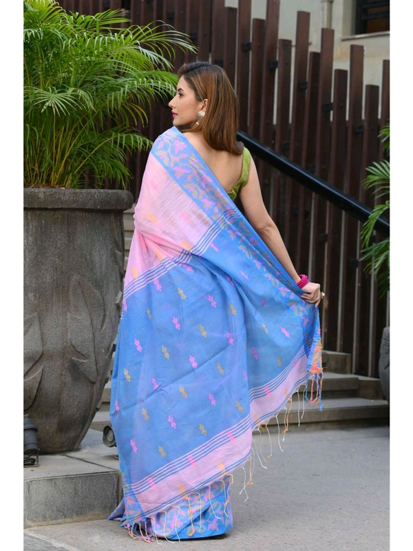 Handloom Cotton Silk Jamdani Work Saree 