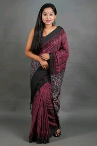 Slab Khadi Sambalpuri Print Saree - Violet