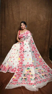 Banolata Soft Bengal Jamdani  - Red