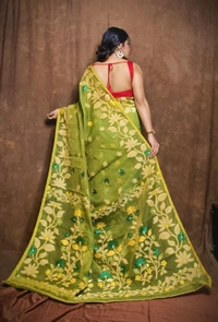 Banolata Soft Bengal Jamdani  - Green