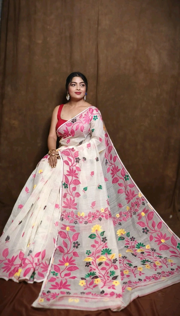 Banolata Soft Bengal Jamdani  - Pink