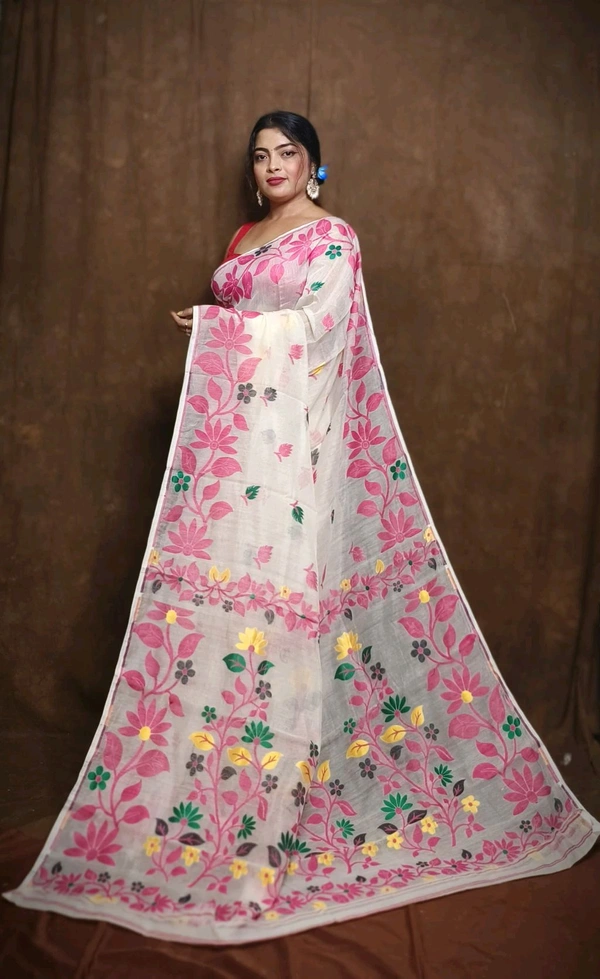 Banolata Soft Bengal Jamdani  - Pink