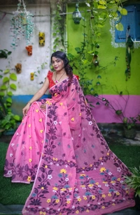 Banolata Soft Bengal Jamdani  - Magenta