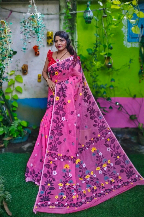 Banolata Soft Bengal Jamdani  - Magenta