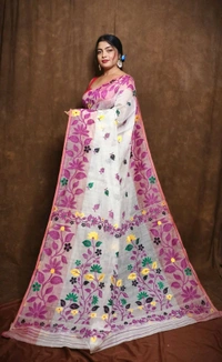Banolata Soft Bengal Jamdani  - Purple