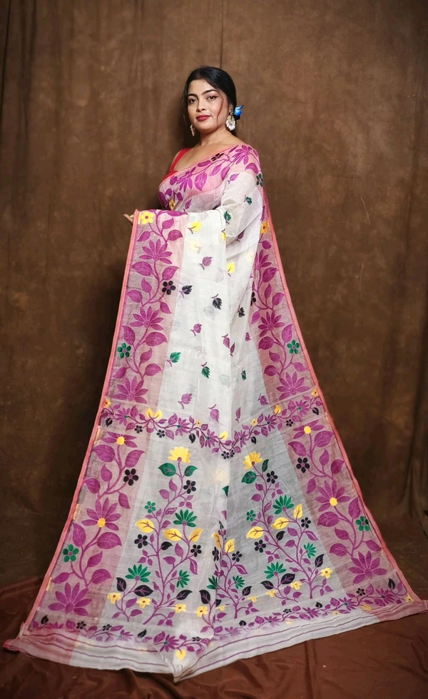 Banolata Soft Bengal Jamdani  - Purple