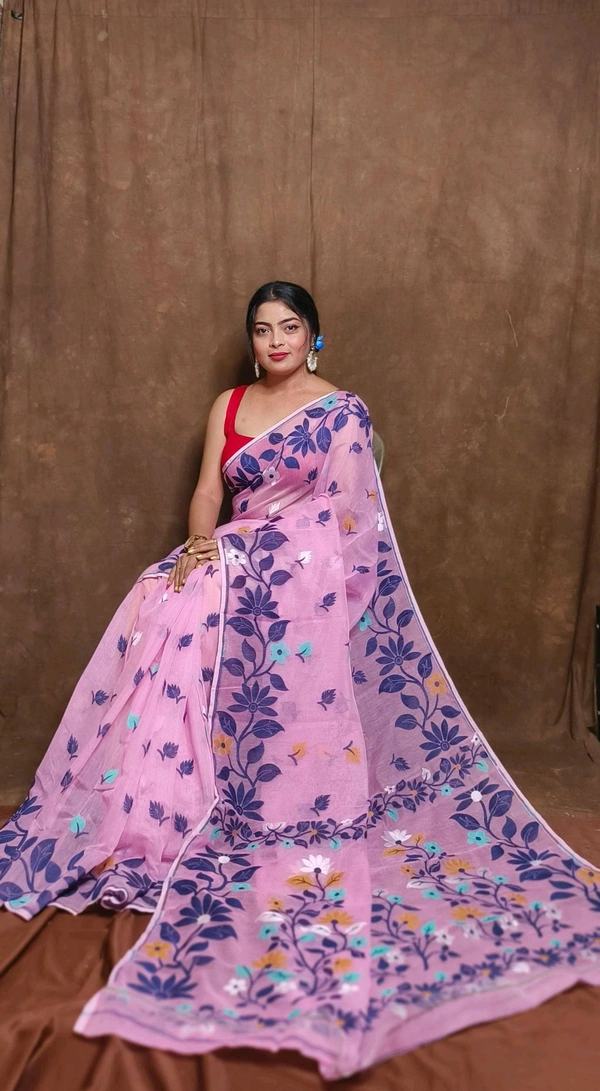 Banolata Soft Bengal Jamdani  - Pink