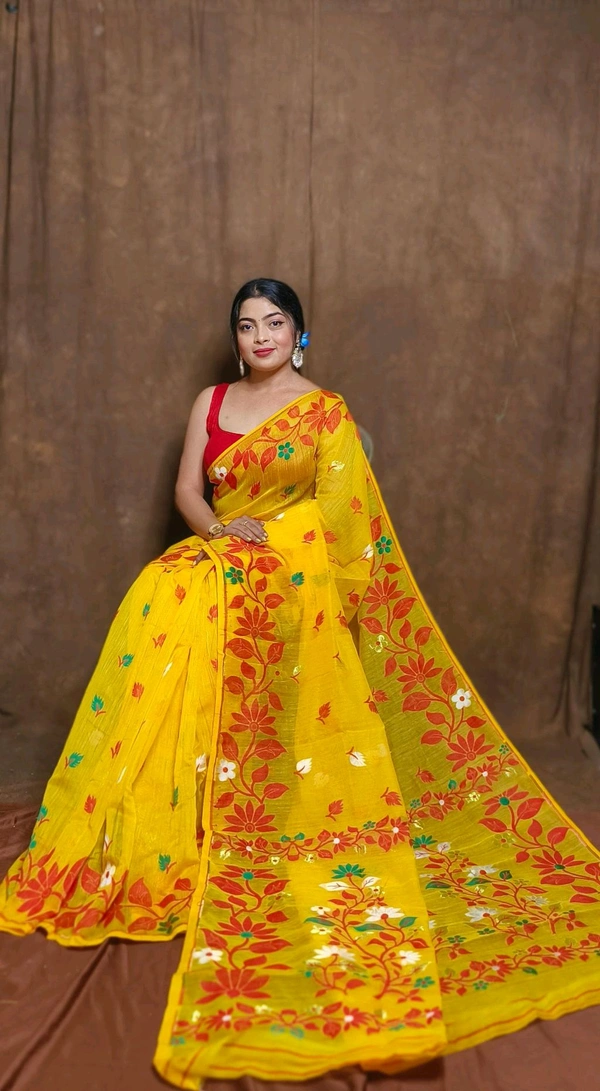 Banolata Soft Bengal Jamdani  - Yellow