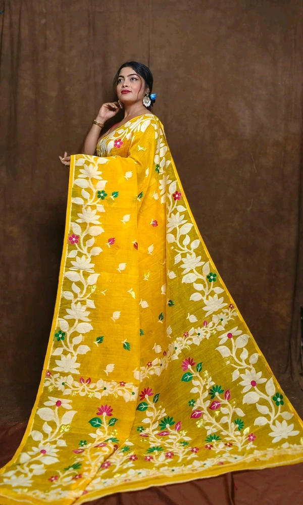 Banolata Soft Bengal Jamdani  - Gold