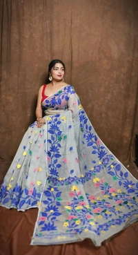 Banolata Soft Bengal Jamdani  - Blue