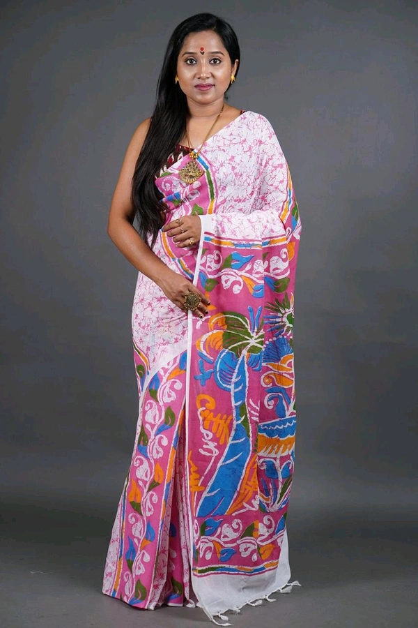 Handloom Printed Cotton Saree 