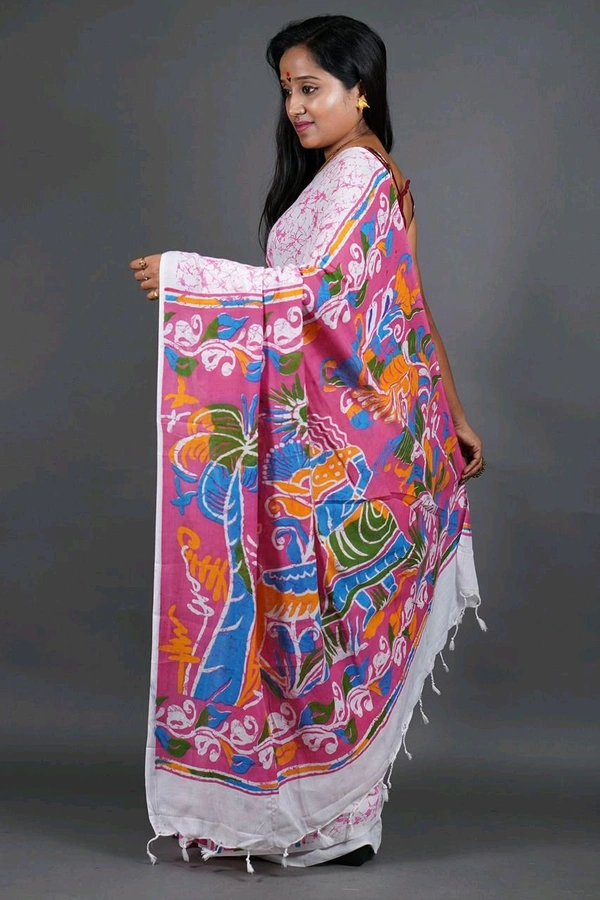Handloom Printed Cotton Saree 