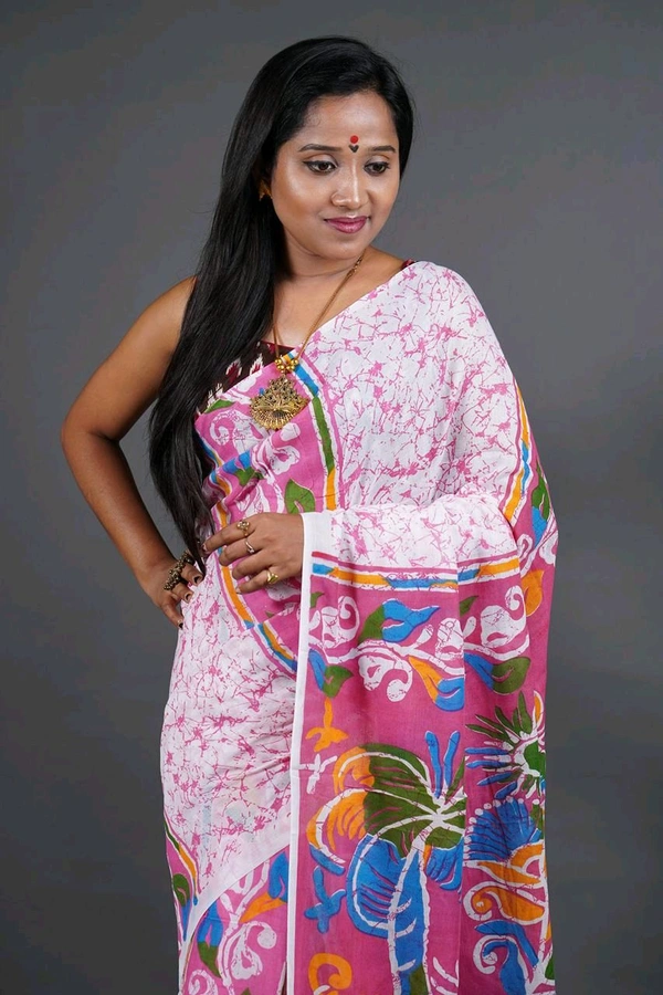 Handloom Printed Cotton Saree 