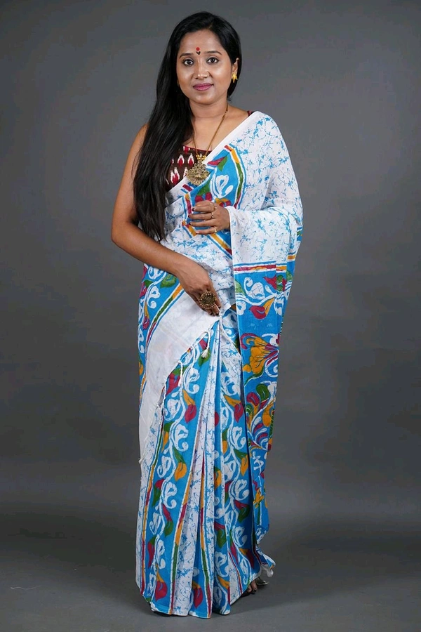 Handloom Printed Cotton Saree 