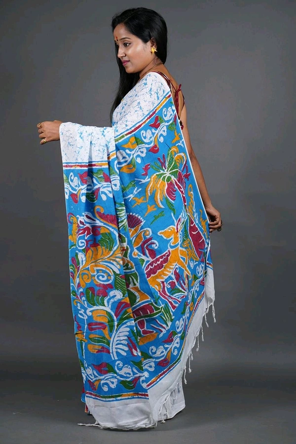 Handloom Printed Cotton Saree 